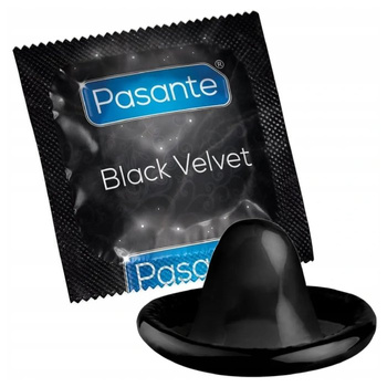Prezerwatywy  Pasante Black 1 szt.-czarna 19cm/55mm