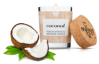 Świeca do masażu z feromonami o zapachu kokosa - 70ml  świeczka