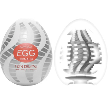 Głebokie gardło - masturbator jajko Tenga EGG Tornado o wewnetrznej poowierzchni w kształcie wirującego tornada, seria New Standard (REGULAR)