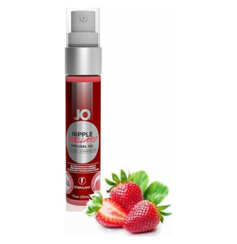 Lubrykant stymulujący do sutków o smaku truskawkowym System JO - Nipple Titillator Strawberry 30 ml